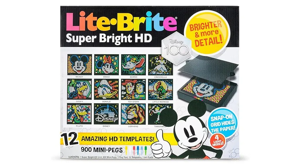 Lite-Brite Super Bright HD Disney100 издание е магически ярко, без фея прах.