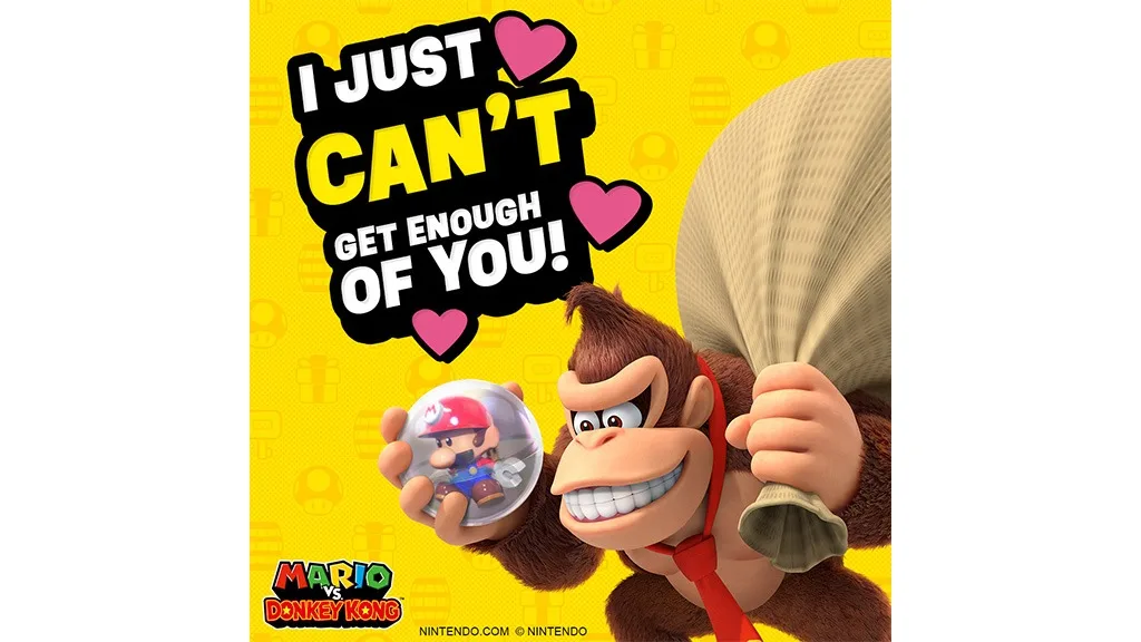 Празнувайте съперничеството на връзките на Деня на влюбените с играта Mario vs. Donkey Kong.