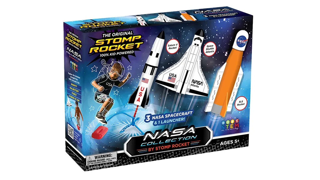 Започни видеоконкурса на колекцията Stomp Rocket за космоса