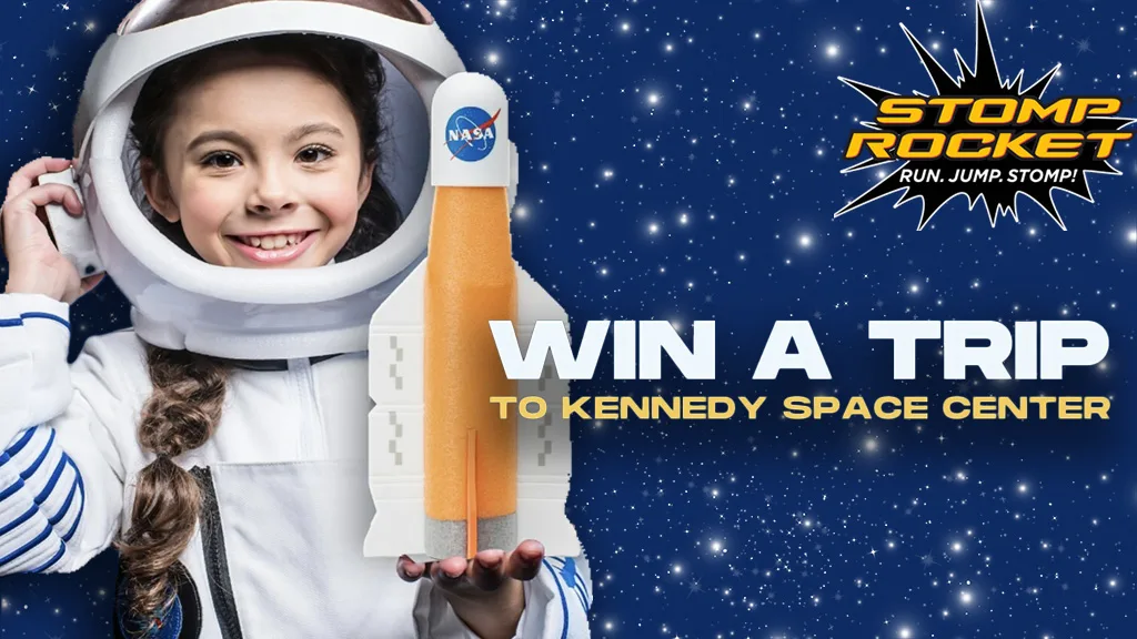 Започни видеоконкурса на колекцията Stomp Rocket за космоса