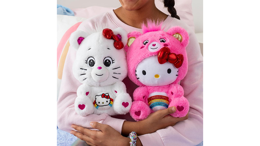 Игрална демонстрация: Basic Fun! Hello Kitty Cheer Bear колекционерска плюшена играчка Care Bears 2-pack