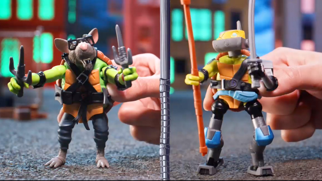 Игрална демонстрация: Playmates Toys Teenage Mutant Ninja Turtles анимационен сериал Mix N Match основни фигури