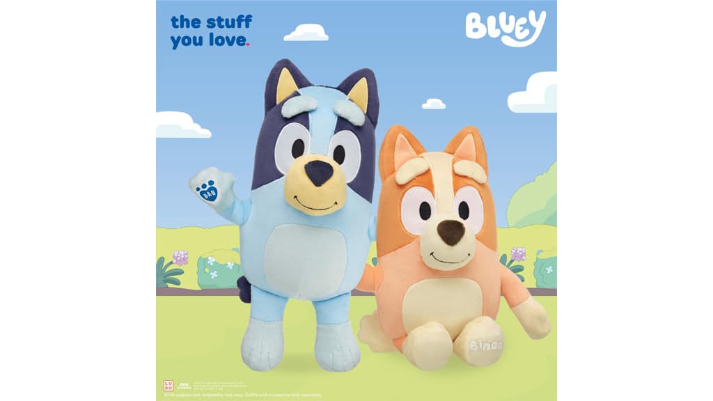 Създайте своя собствена фигура на Bluey и Bingo в Build-A-Bear Мастър