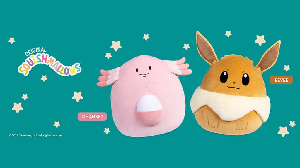Покемоните Eevee и Chansey също стават Squishmallow