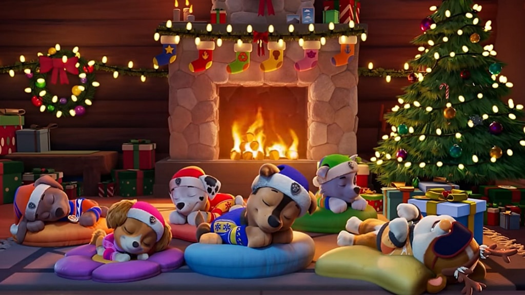 Видеото на PAW Patrol с камината създава уютна атмосфера в студените зимни вечери