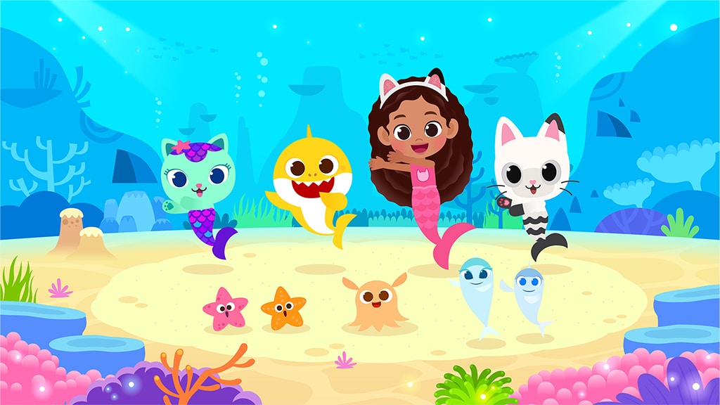 Персонажите на Baby Shark и къщичката на Габи се обединяват в нов музикален видеоклип за годишнината