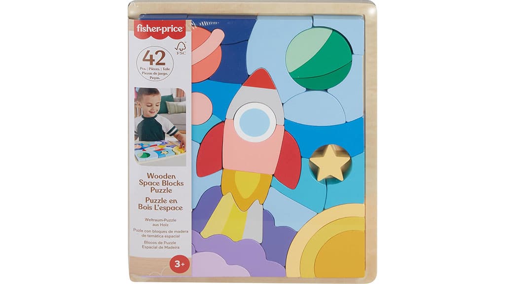 Mattel Fisher-Price дървени блокчета за пъзел