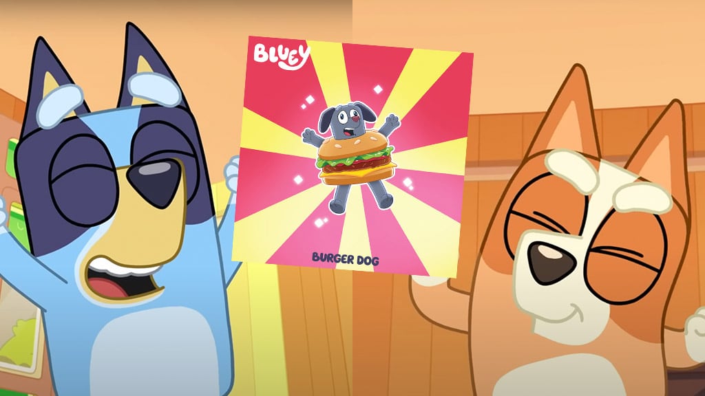 Танцувай с Bluey на ограниченото издание на плоча на песента Burger Dog!