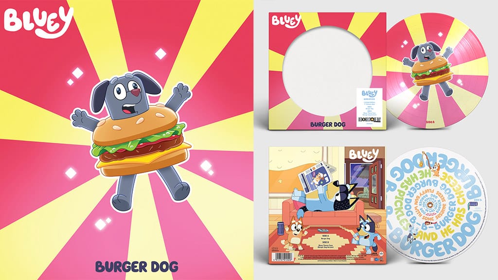 Танцувай с Bluey на ограниченото издание на плоча на песента Burger Dog!