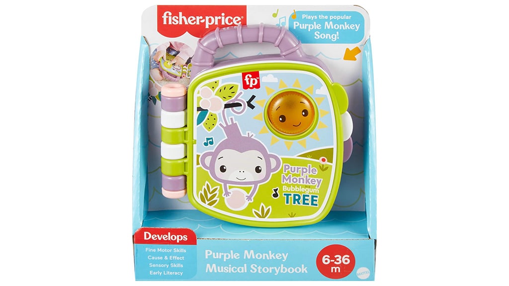 Fisher-Price Лилавата Маймуна Музикална Приказна Книга