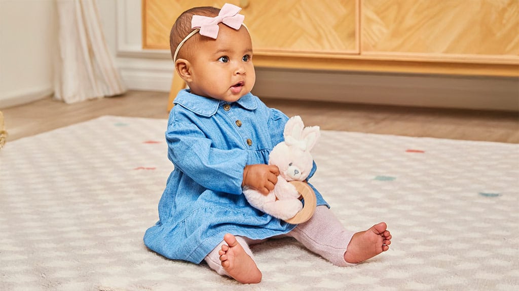 Baby GUND Устойчиво мек плюшен дрънкалка пръстени