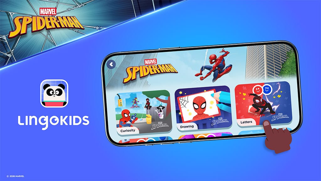 Скочи в правописа с новите игри на Спайдърмен в Lingokids!