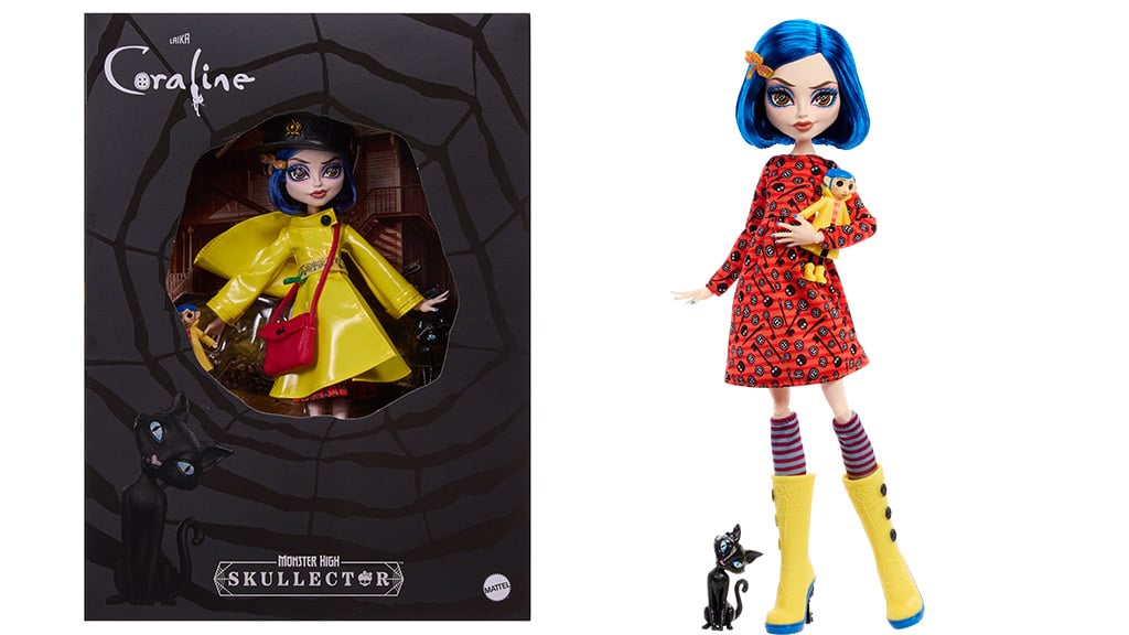 Куклата Monster High Coraline Skullector е сладка като бутон.