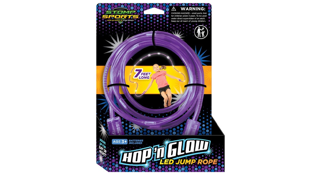 Stomp Rocket новото Hop 'N Glow светещо въже за скачане винаги ще вдигне настроението на играта.