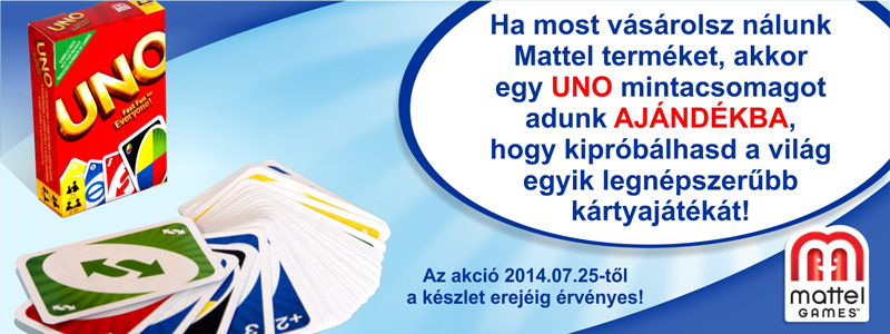 Подаръчна карта Uno при поръчка на продукт Mattel!