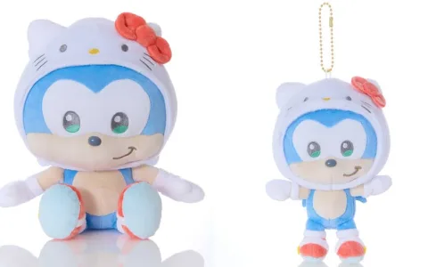 Сладки плюшени играчки, създадени в сътрудничество между Sanrio и Sonic, таралежът.
