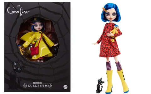 Куклата Monster High Coraline Skullector е сладка като бутон.