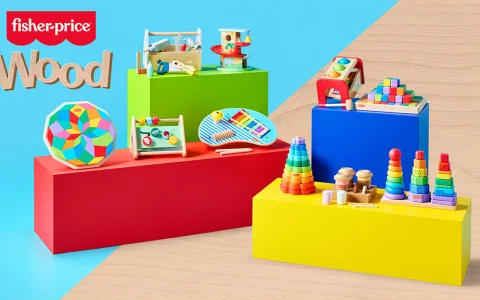 Новата колекция дървени играчки на Fisher-Price е цветна и забавна