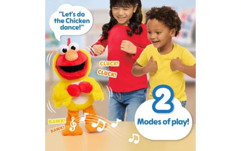 Игрална демонстрация: Sesame Street Chicken Dance Elmo интерактивна плюшена фигура