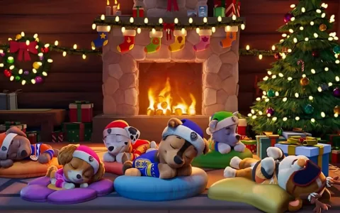 Видеото на PAW Patrol с камината създава уютна атмосфера в студените зимни вечери