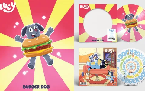 Танцувай с Bluey на ограниченото издание на плоча на песента Burger Dog!