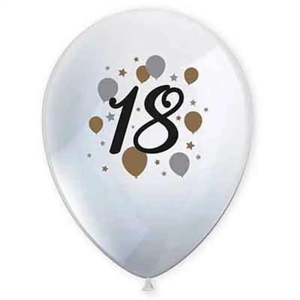 "18" години модел латексов балон комплект от 6 броя изображение 1