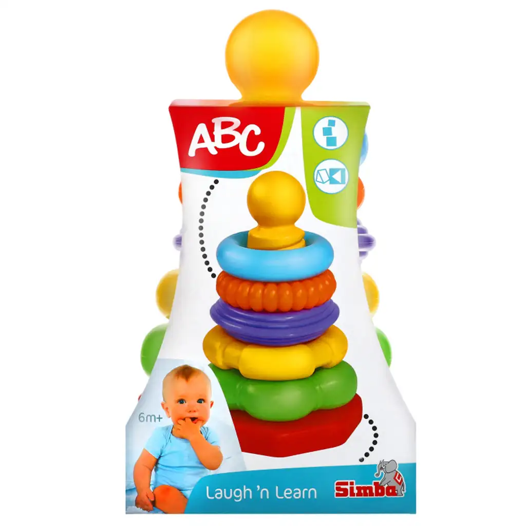ABC цветна пръстенова пирамида 25см - Simba Toys изображение 3