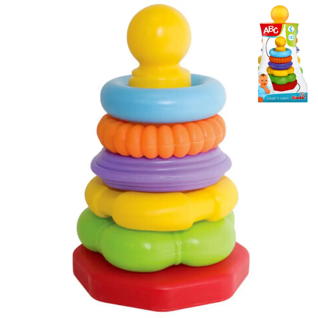 ABC цветна пръстенова пирамида 25см - Simba Toys изображение 1