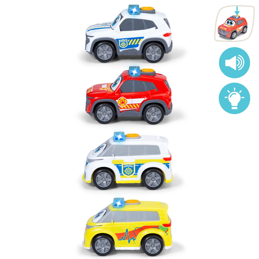 ABC Emergency Team малка кола със светлина и звук, различни видове, 1 бр. - Dickie Toys изображение 3