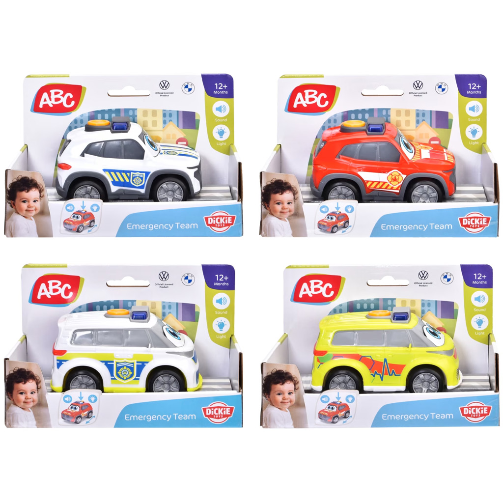 ABC Emergency Team малка кола със светлина и звук, различни видове, 1 бр. - Dickie Toys изображение 1