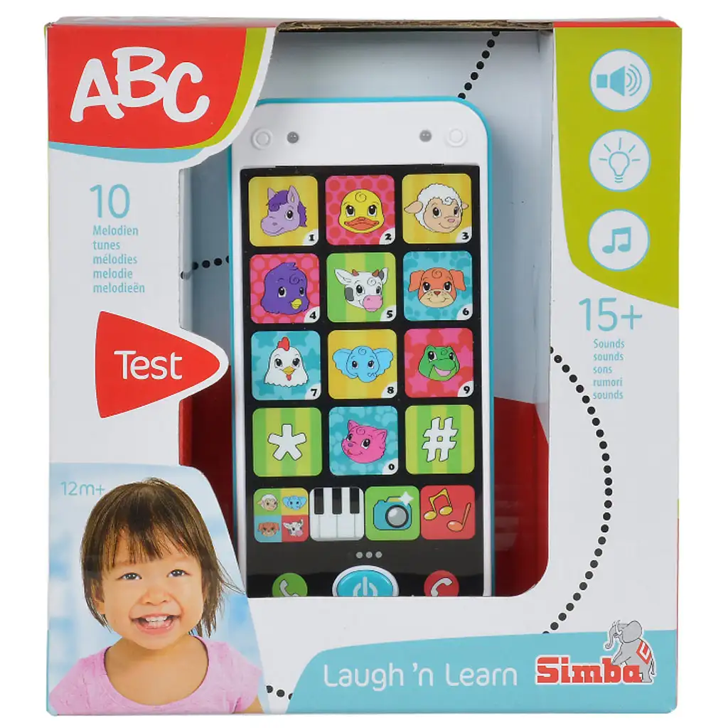 ABC смарт телефон в бяло-синьо с светлина и звук 13см - Simba Toys изображение 2