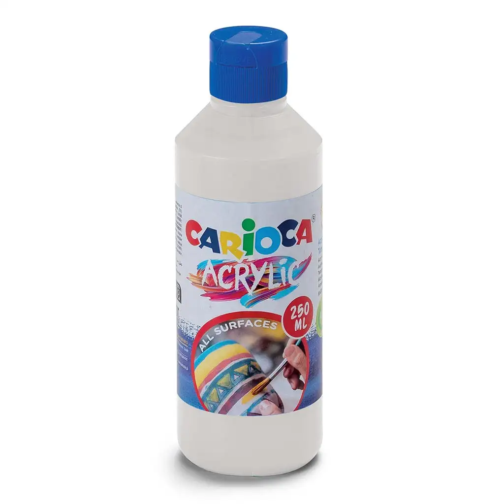 Акрилна боя 250ml в бял цвят - Carioca изображение 1