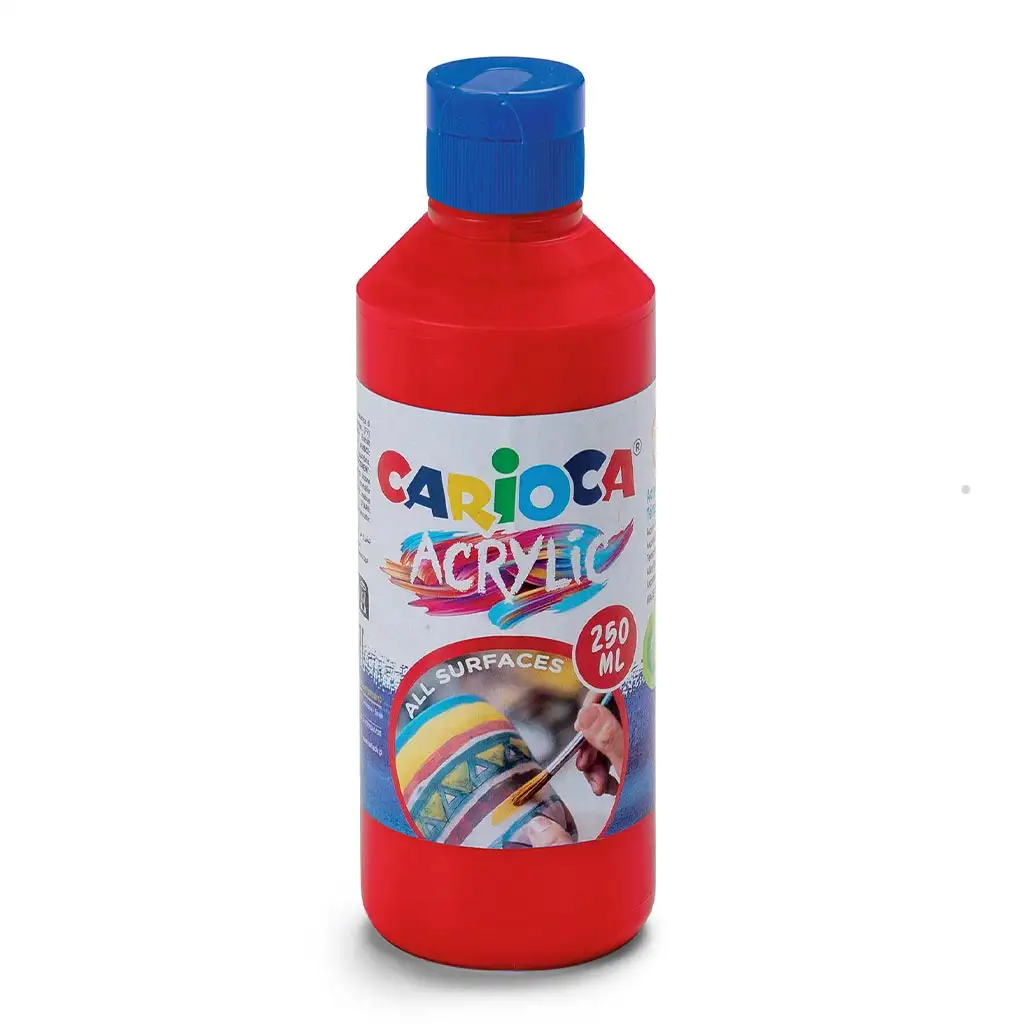 Акрилна боя 250ml в червен цвят - Carioca изображение 1