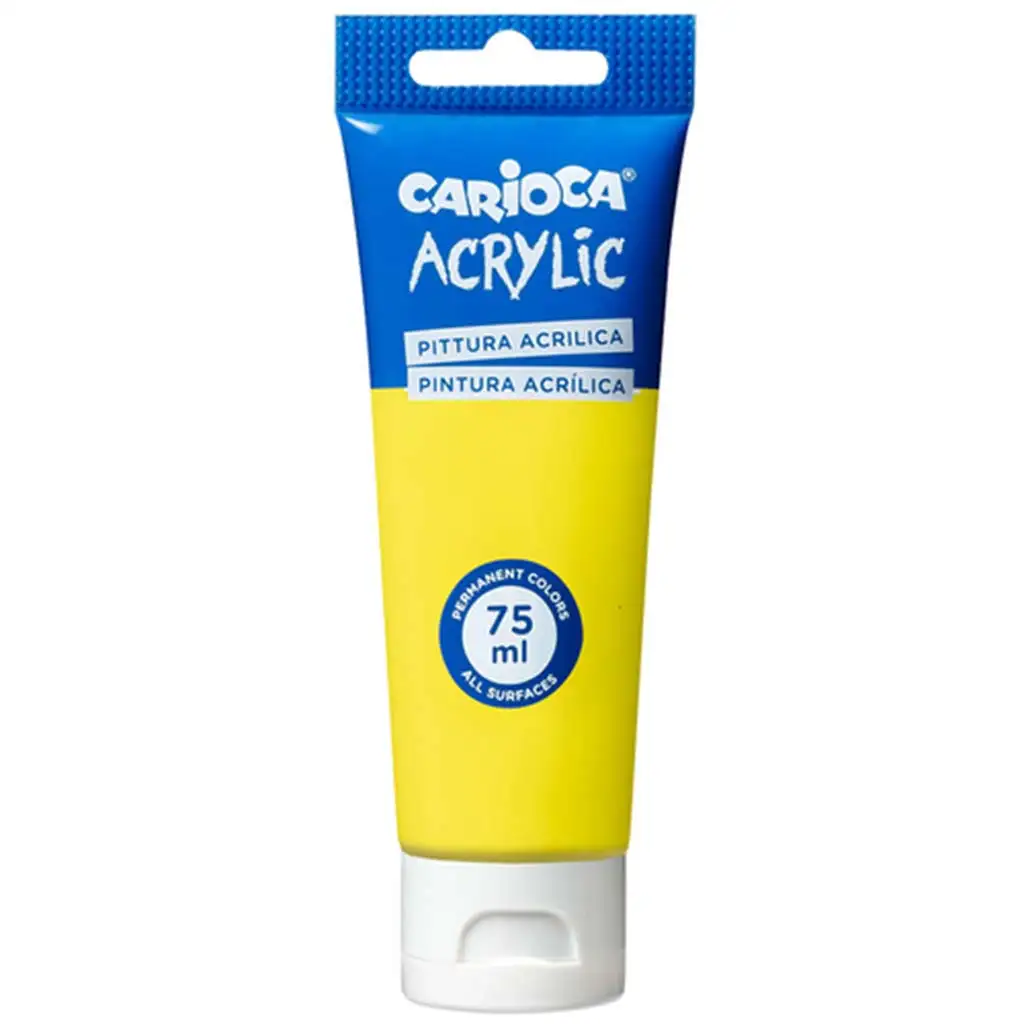 Акрилна боя 75ml в цвят лимонено жълто - Carioca изображение 1