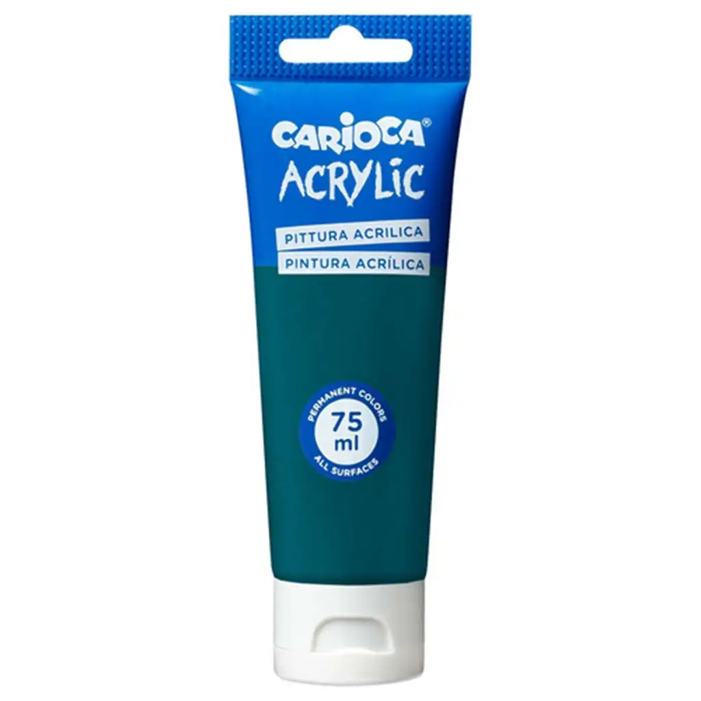 Акрилна боя 75ml в смарагдозелен цвят - Carioca изображение 1
