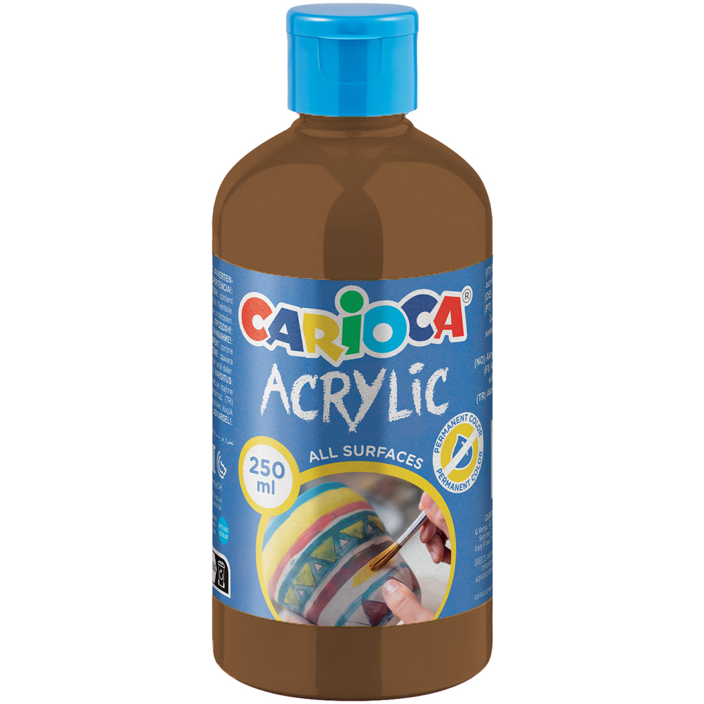 Акрилна боя в кафяв цвят 250мл - Carioca изображение 1