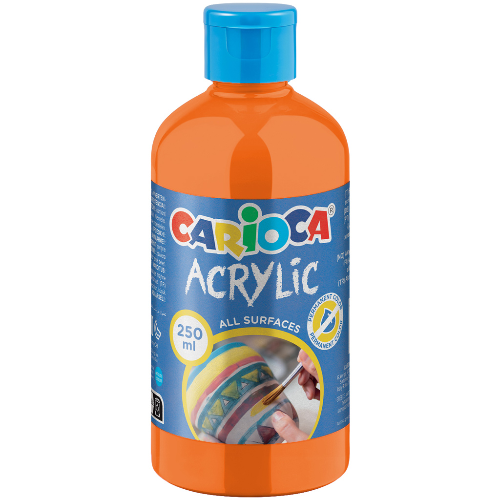 Акрилна боя в оранжев цвят 250ml - Carioca изображение 1