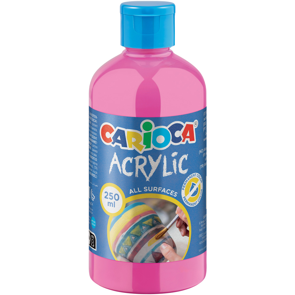 Акрилна боя в розов цвят 250ml - Carioca изображение 1