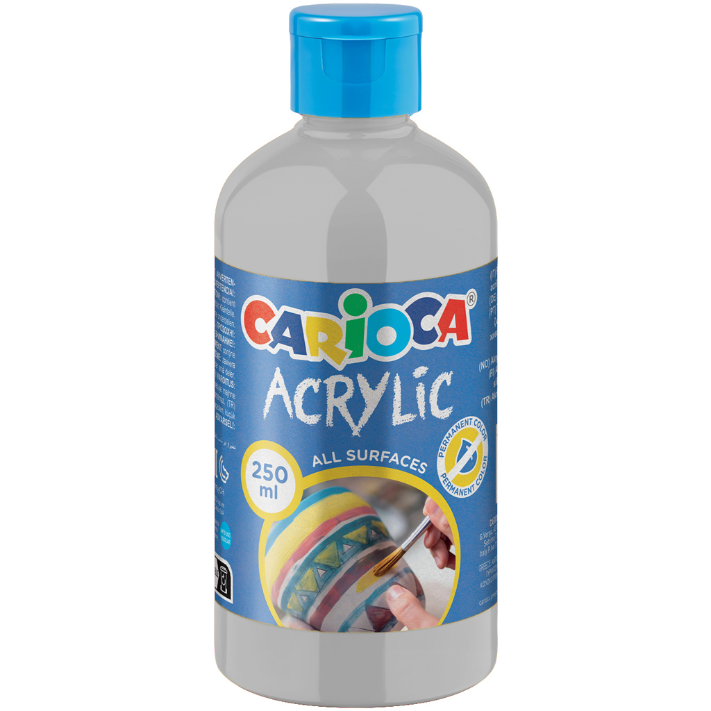 Акрилна боя в сребрист цвят 250ml - Carioca изображение 1
