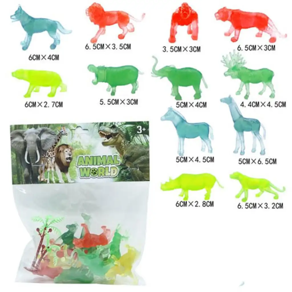 Animal World: Диви животни прозрачен комплект от 12 фигури изображение 1