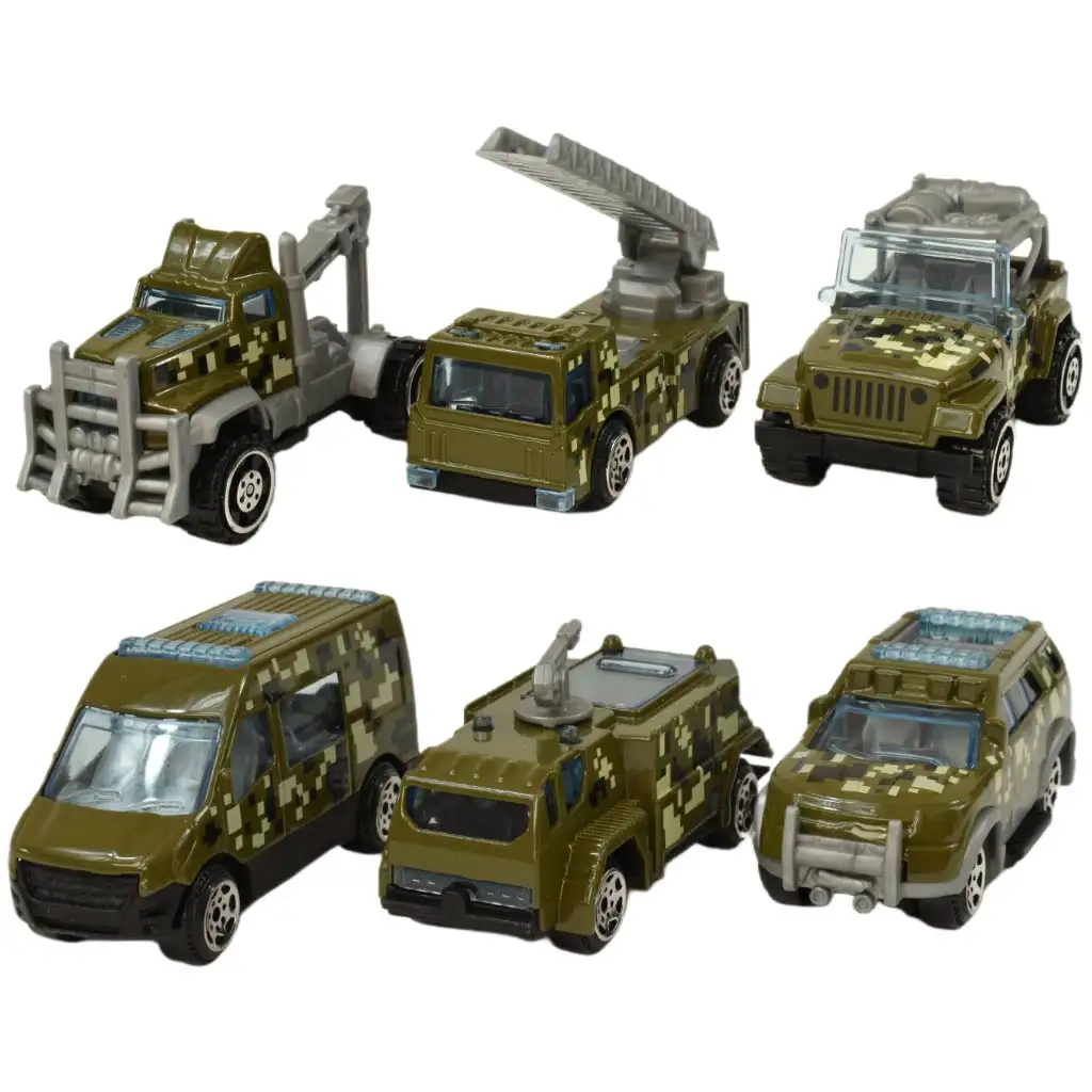 Army Die-Cast: Военен комплект от 6 малки коли изображение 2