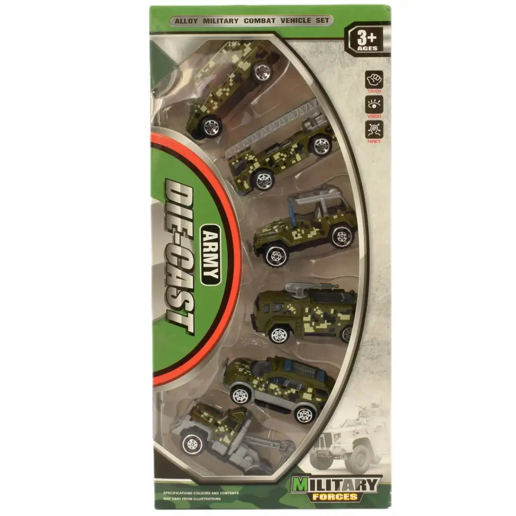 Army Die-Cast: Военен комплект от 6 малки коли изображение 3
