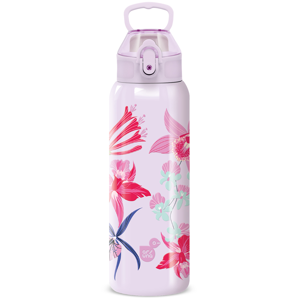 Ars Una: 3D Beach Flowers лилав двустенен метален термос 700ml изображение 1