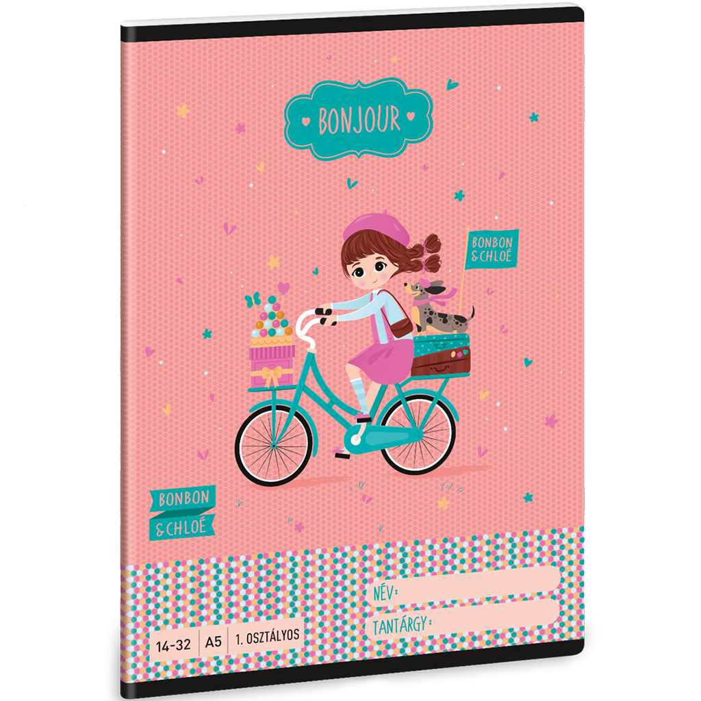 Ars Una: Bonjour A/5 тетрадка за 1. клас с линии 14-32 изображение 1