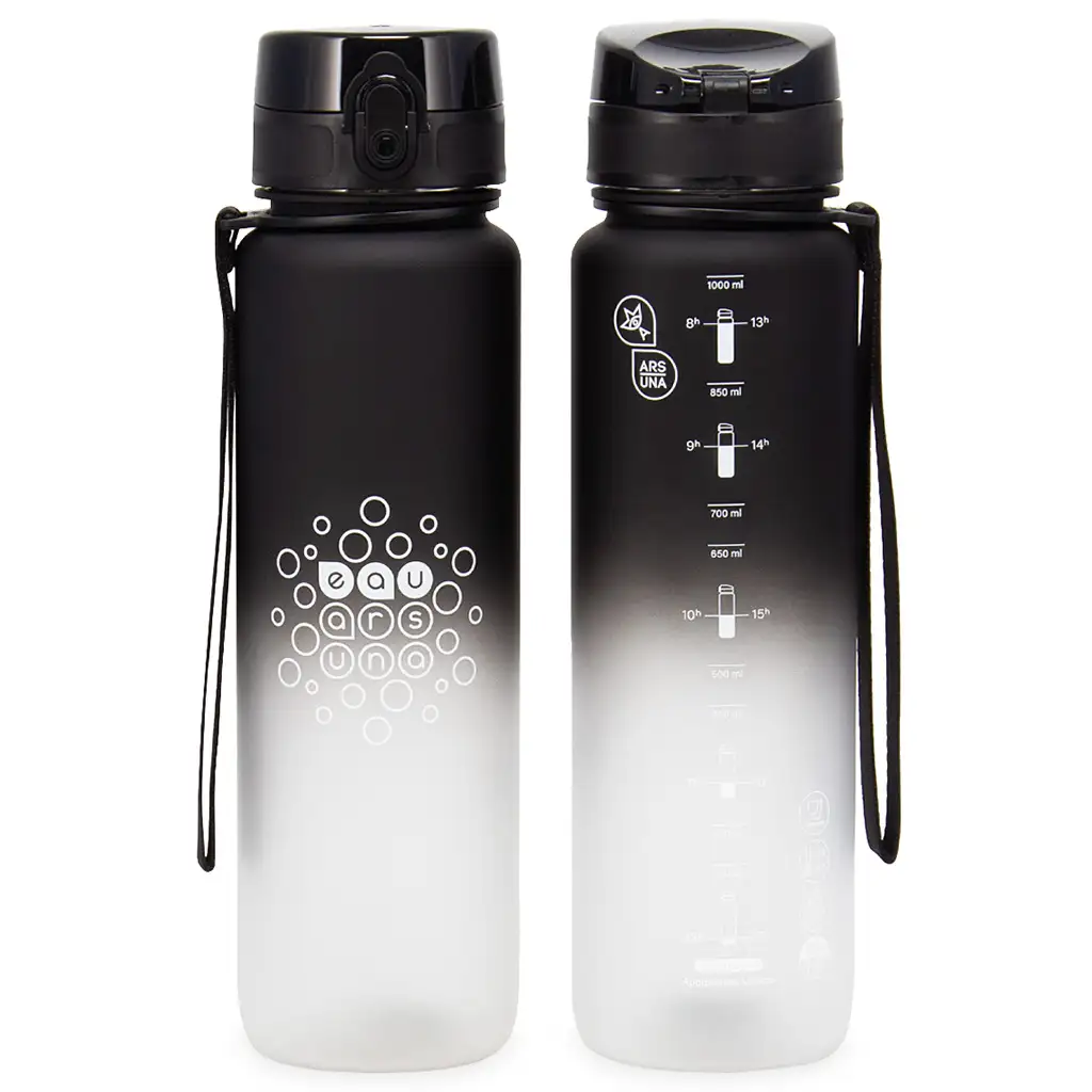 Ars Una: Черно-бял BPA-free мотивационен бутилка 1000ml изображение 2