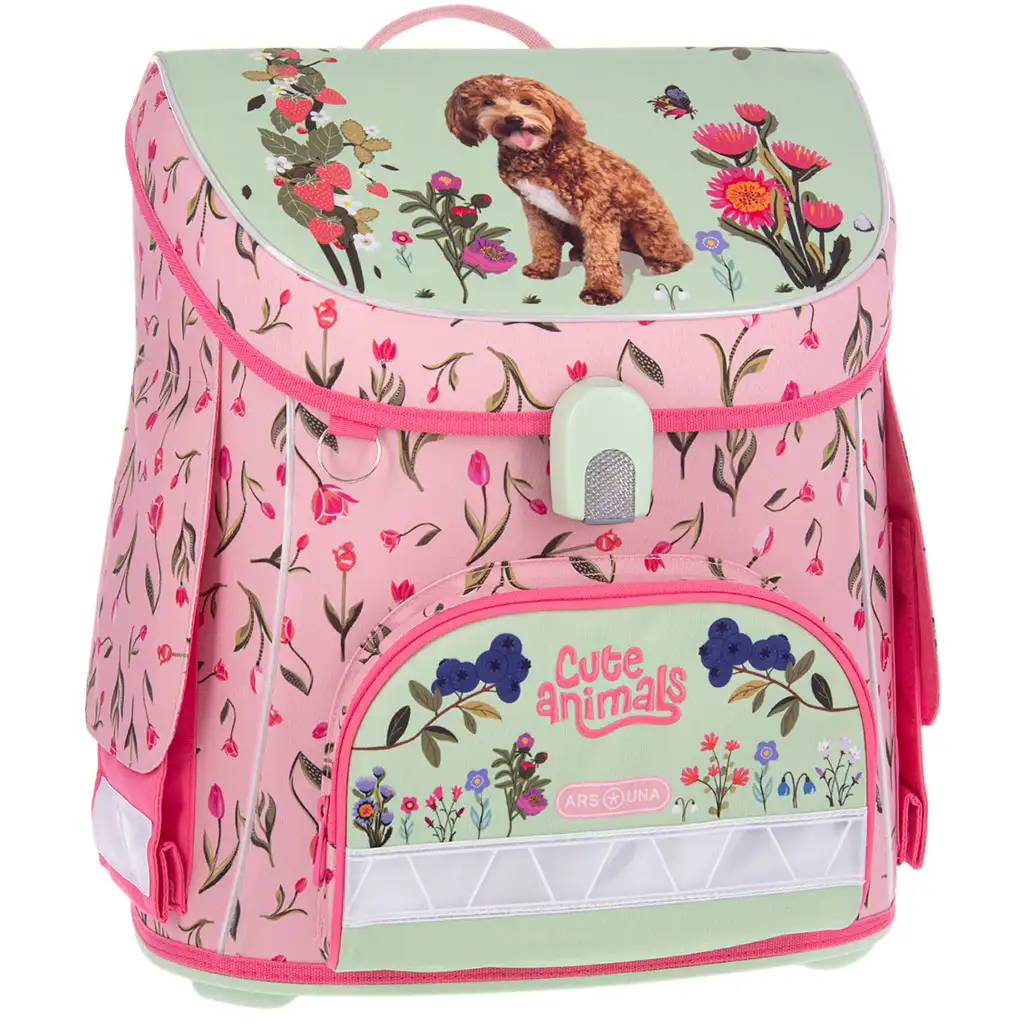Ars Una: Cute Animals Doggie компактен ергономичен ранец с магнитно закопчаване, раница 33x41x24cm изображение 1