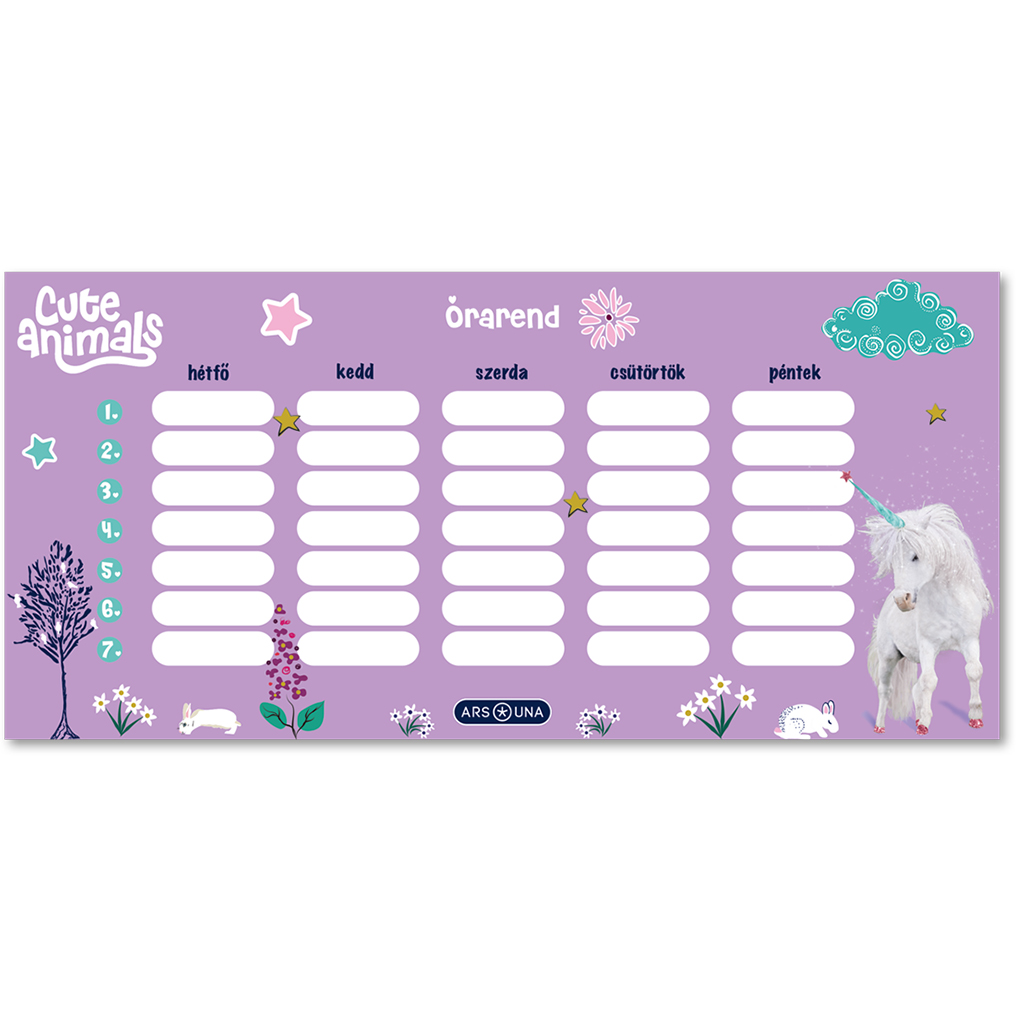 Ars Una: Cute Animals-еднорог едностранен, двустранен график изображение 1