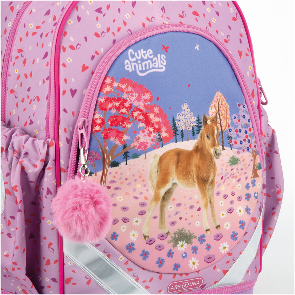 Ars Una: Cute Animals-Кон Pferde анатомичен 33x42x21cm училищна раница изображение 4