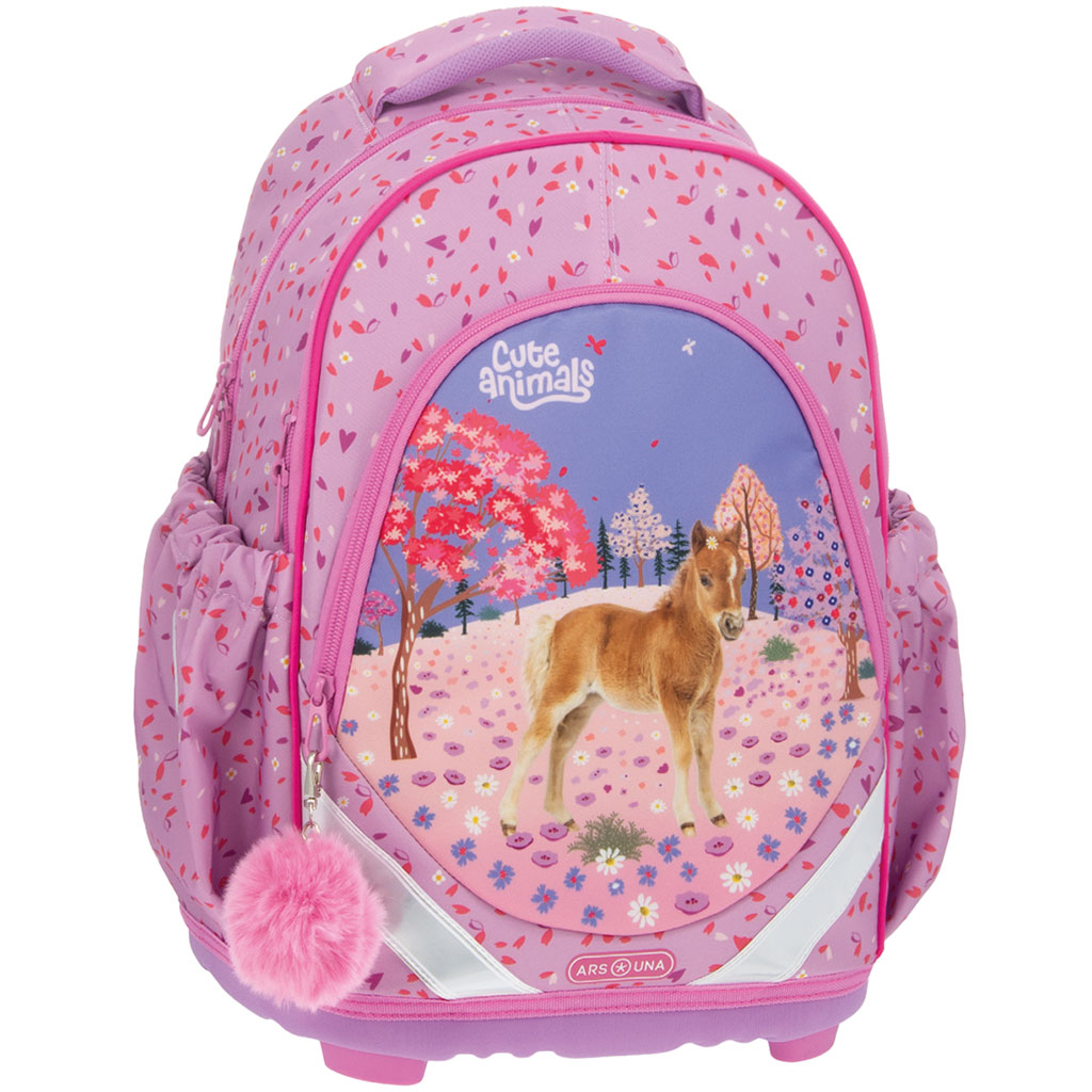 Ars Una: Cute Animals-Кон Pferde анатомичен 33x42x21cm училищна раница изображение 1