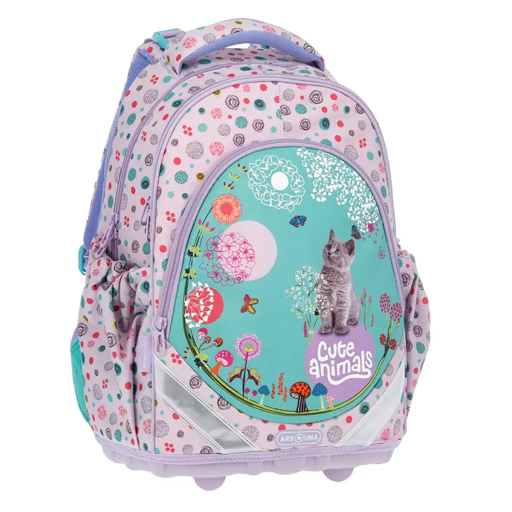 Ars Una: Cute Animals Котешка анатомична ученическа раница, раница 33x42x21cm изображение 1